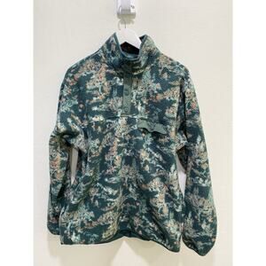 Men's Camo Pullover Jacket Snap Collar Gorpcore Size L